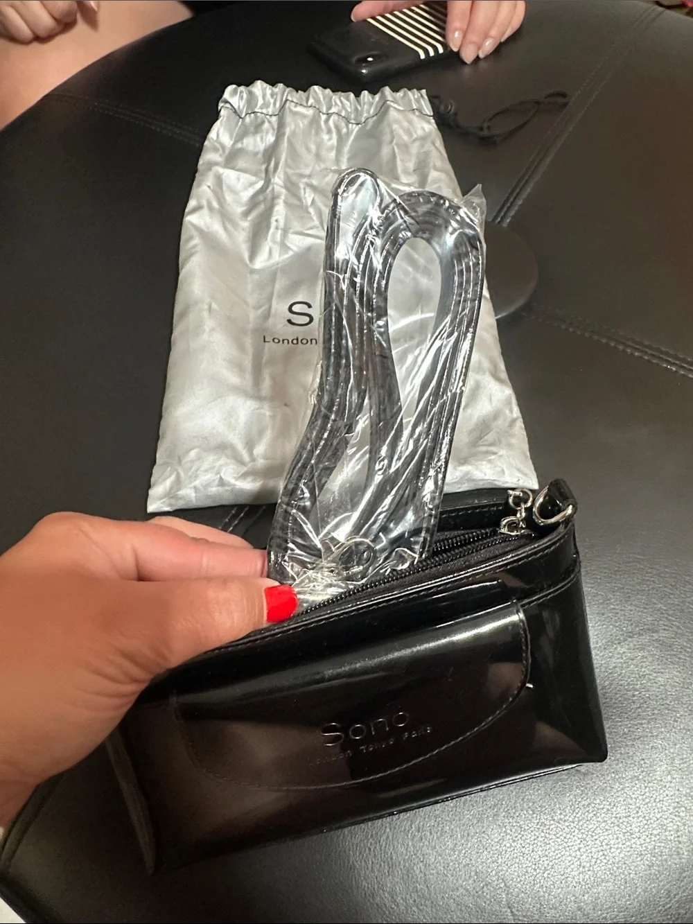 Sono Black Patent Wristlet Wallet